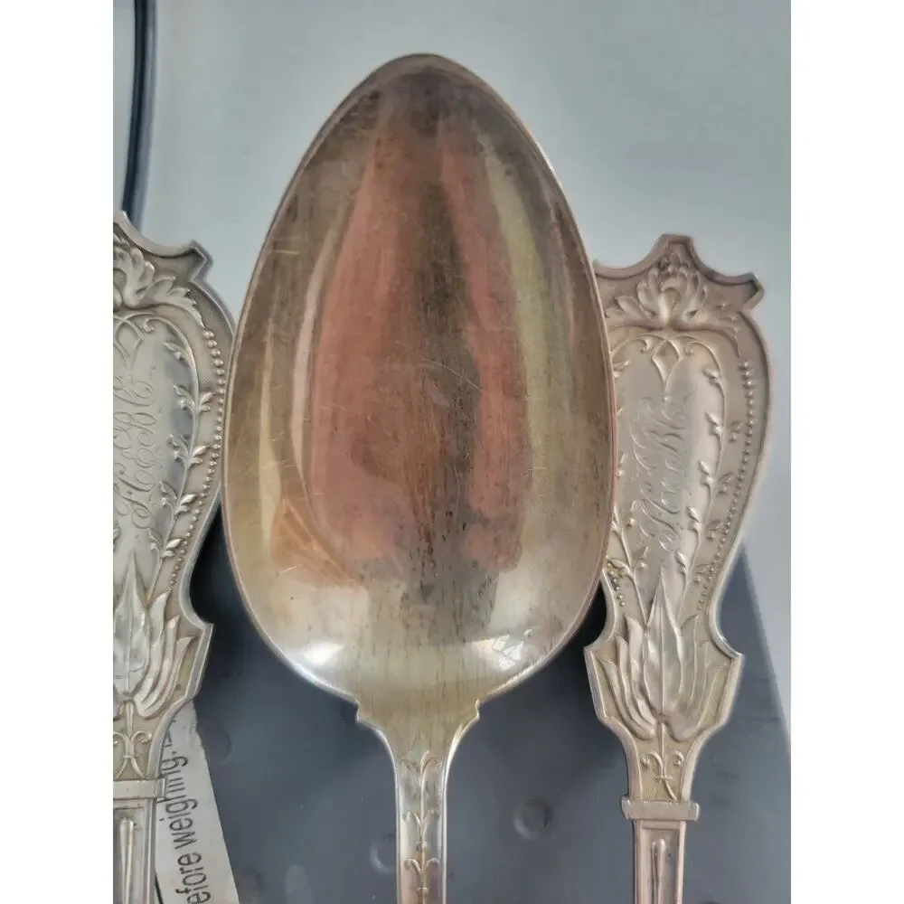 Schulz and Fischer Sterling set of 6 spoons TBSP or serving Faralone 10oz